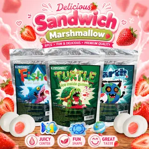 Cute Turtle, Shark & Earth Shape Marshmallow Candy, Strawberry Jam Filled Soft Chewy Marshmallows, Fun Kids Snack Treats for Parties, Candy Buffet, Treat Bags, Birthday Favors & Holiday Gifts