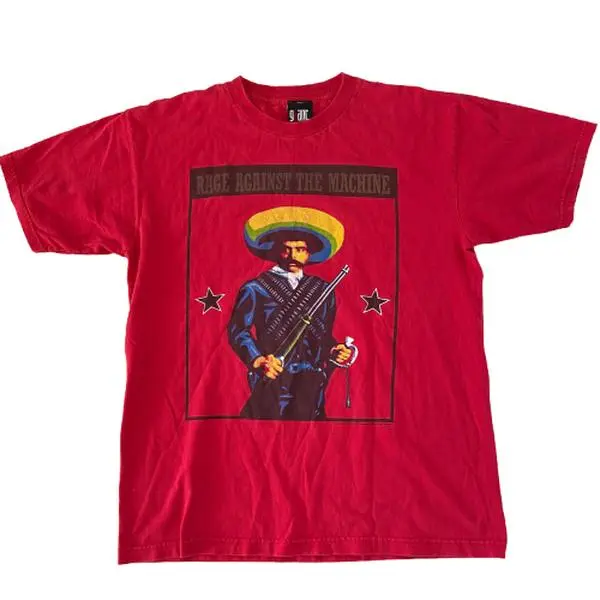 Vintage 2000 Rage Against The Machine Emiliano Zapata Shirt - Men'S Y2K Music Rock Band Tee, Spandex, Crewneck