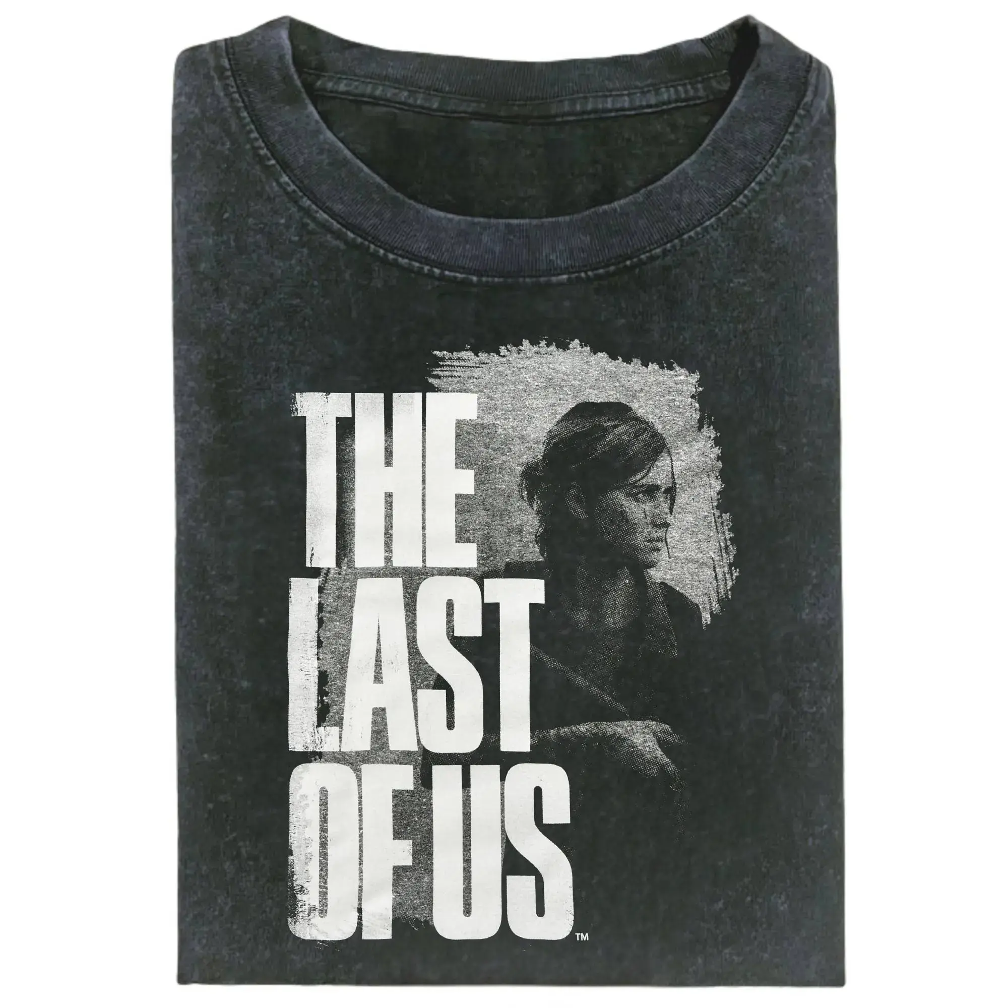 The Last of Us Part II Ellie Monochrome Graphic Tee - Pigment-Dyed Unisex Oversized T-Shirt for Retro Streetwear Fans