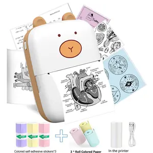 Mini Printer Portable Inkless Sticker Maker Compatible with iOS & Android, Ideal for Notes Photos Labels Text To-Do Lists, Thermal Label Maker