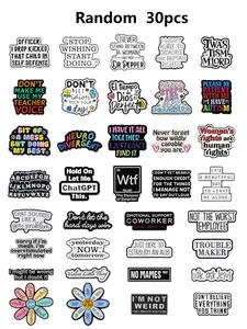 30 Random Fun Quote Brooches Enamel Badges, Humorous Sayings Pins for Backpacks, Collars, Hats, Gifts for Friends, Office, Parties