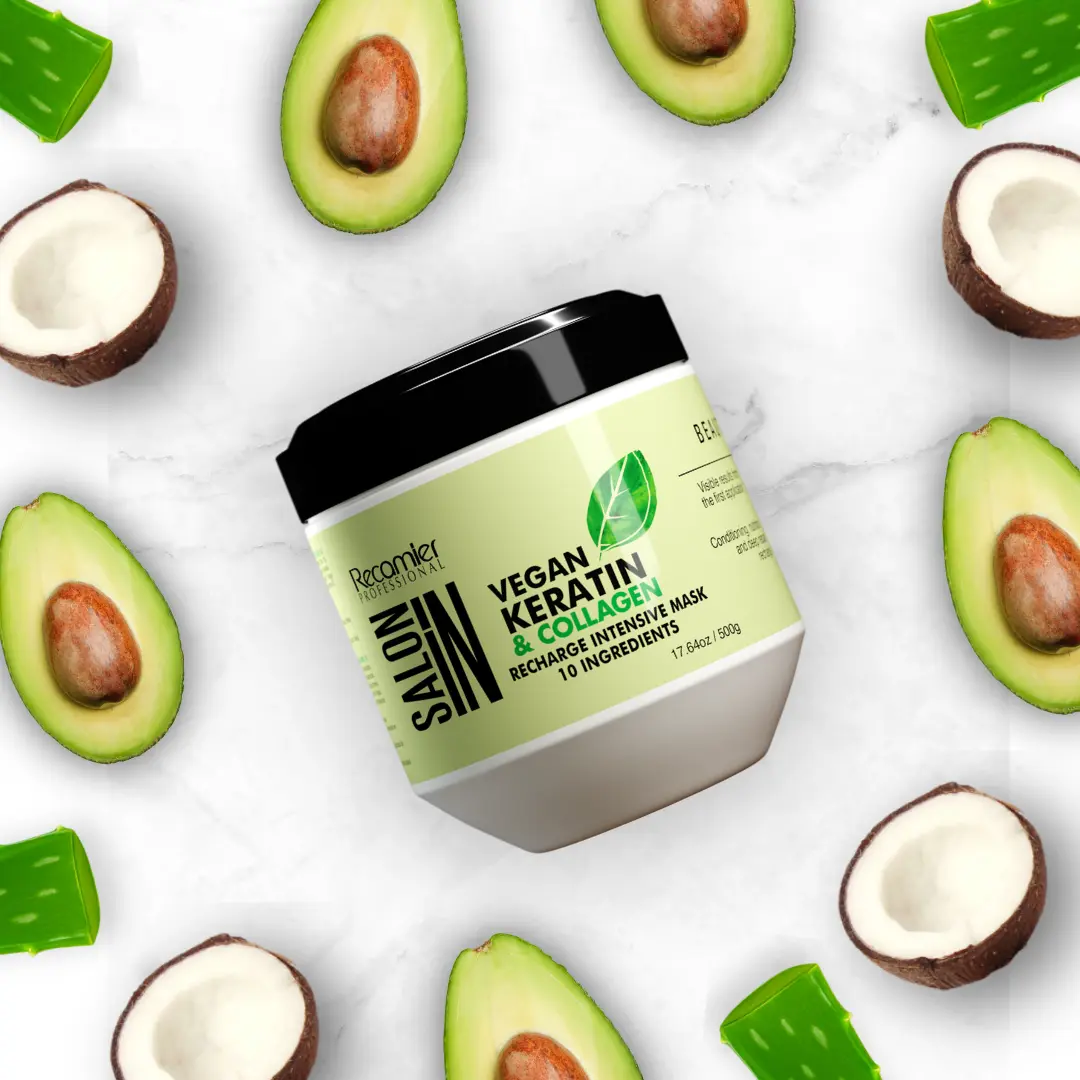 Vegan Keratin & Collagen Deep Treatment Mask 17.64oz | Intense Hydration, Repair & Shine | Salt-Free, Paraben-Free, Silicone-Free, Cruelty-Free