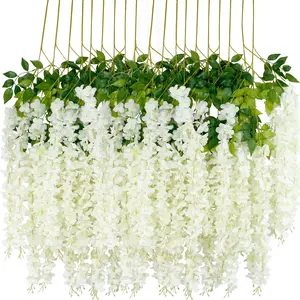 6 Pcs of Wisteria Artificial Flower Vines, Decorative Garlands for Weddings, Parties, Gardens, And Outdoor Greenery for Office Wall Decoration