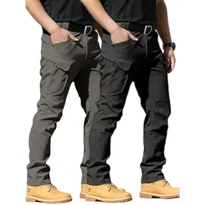 2-Pack Waterproof Ripstop Men’s Tactical Pants, Lightweight Outdoor Hiking Cargo Pants with Multiple Pockets, Casual Menswear