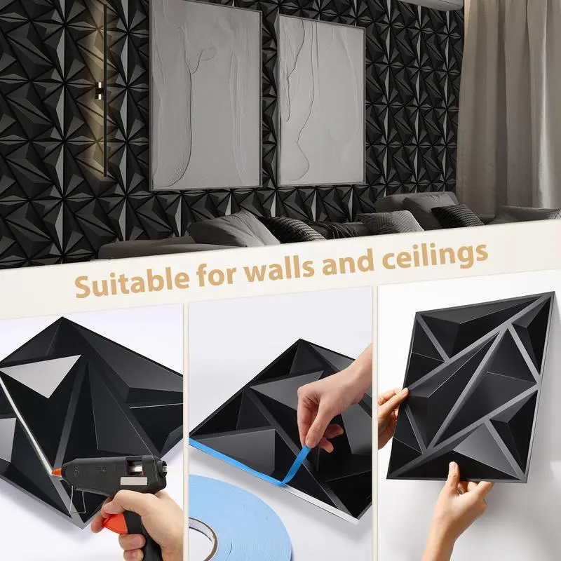 Aadesh 3D Wall Panel (Includes Roll of Mounting Tape), Interior Wall Decor, Geometric Texture Pattern for Living Room, Lobby, Bedroom, Hotel, Office, Game Room, TV Backdrop, 11.8 x 11.8 inches (Approx. 30 x 30 cm), White/Black/Pink/Gray Aadesh 3D Wall Panel (Includes Roll of Mounting Tape), Interior Wall Decor, Geometric Texture Pattern for Living Room, Lobby, Bedroom, Hotel, Office, Game Room, TV Backdrop, 11.8 x 11.8 inches (Approx. 30 x 30 cm), White/Black/Pink/Gray