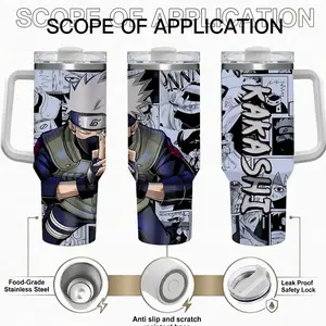 [Naruto Shippuden] Kakashi Hatake The Copy Ninja Cup 20oz & 40oz Tumbler With Handle – Anime Gaming Style Stainless Steel Cup, Insulated Iced Coffee Travel Mug, Gift For Otaku & Anime Fans