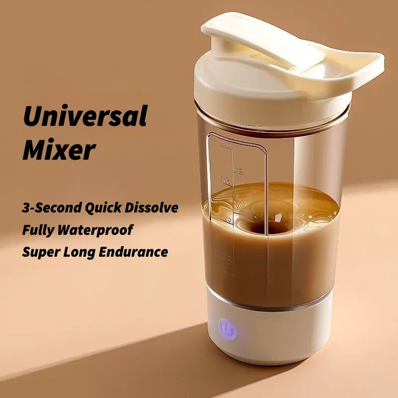 Automatic Self-Stirring Coffee Mug & Protein Shaker Bottle - Cordless, Compact, Rechargeable Electric Blender Cup with Digital Display, Scale, Portable Blender, Travel Universal Mixer for Gym Coffee Lovers