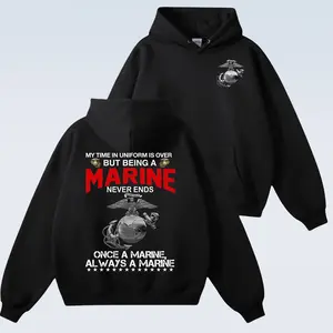 Once a Marine Always a Marine Hoodie, USMC Veteran Pride Hoodie, Military Marine Corps Hoodie