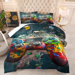 Game Controller Pattern Bedding Set, Soft Adult Bedroom Decoration, Suitable For Giving To Friends And Family, As a Moving And Holiday Gift, Including 1 Blanket And 1 Or 2 Pillowcases Without Pillowcases