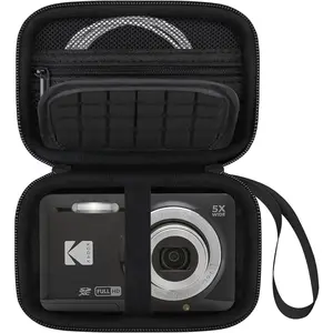 h-56 Camera Carrying Case for KODAK PIXPRO FZ55 / FZ53 / FZ45 / FZ43 16MP Digital Camera, Vlogging Camera Storage Holder Travel Bag, Mesh Bag Fits Batteries, Cable, Memory Card, Card Reader, Black