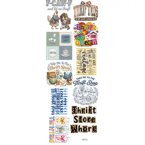 Thrift Lover's Gang Sheet 22 x 60 Gang Sheet Hot Peel Transfers