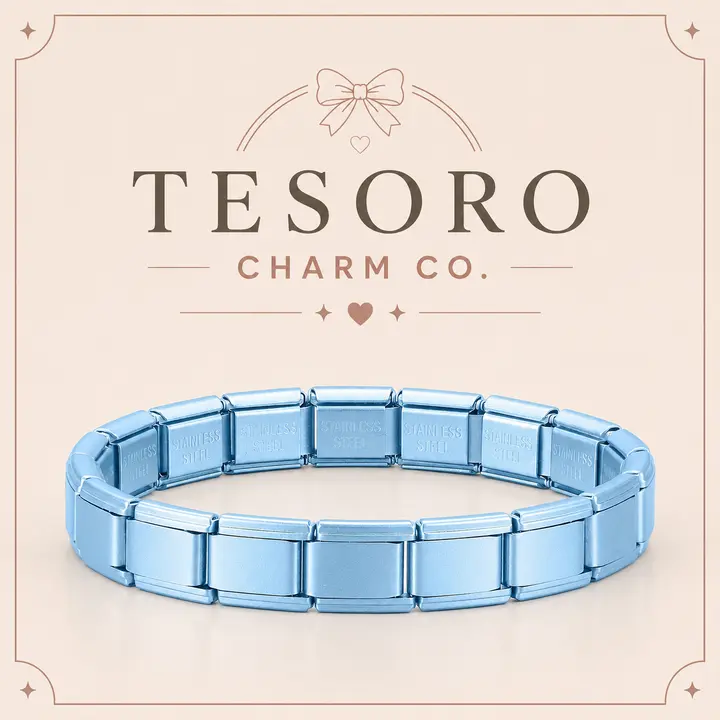 18-Link SkyBlue Italian Charm Base Bracelet