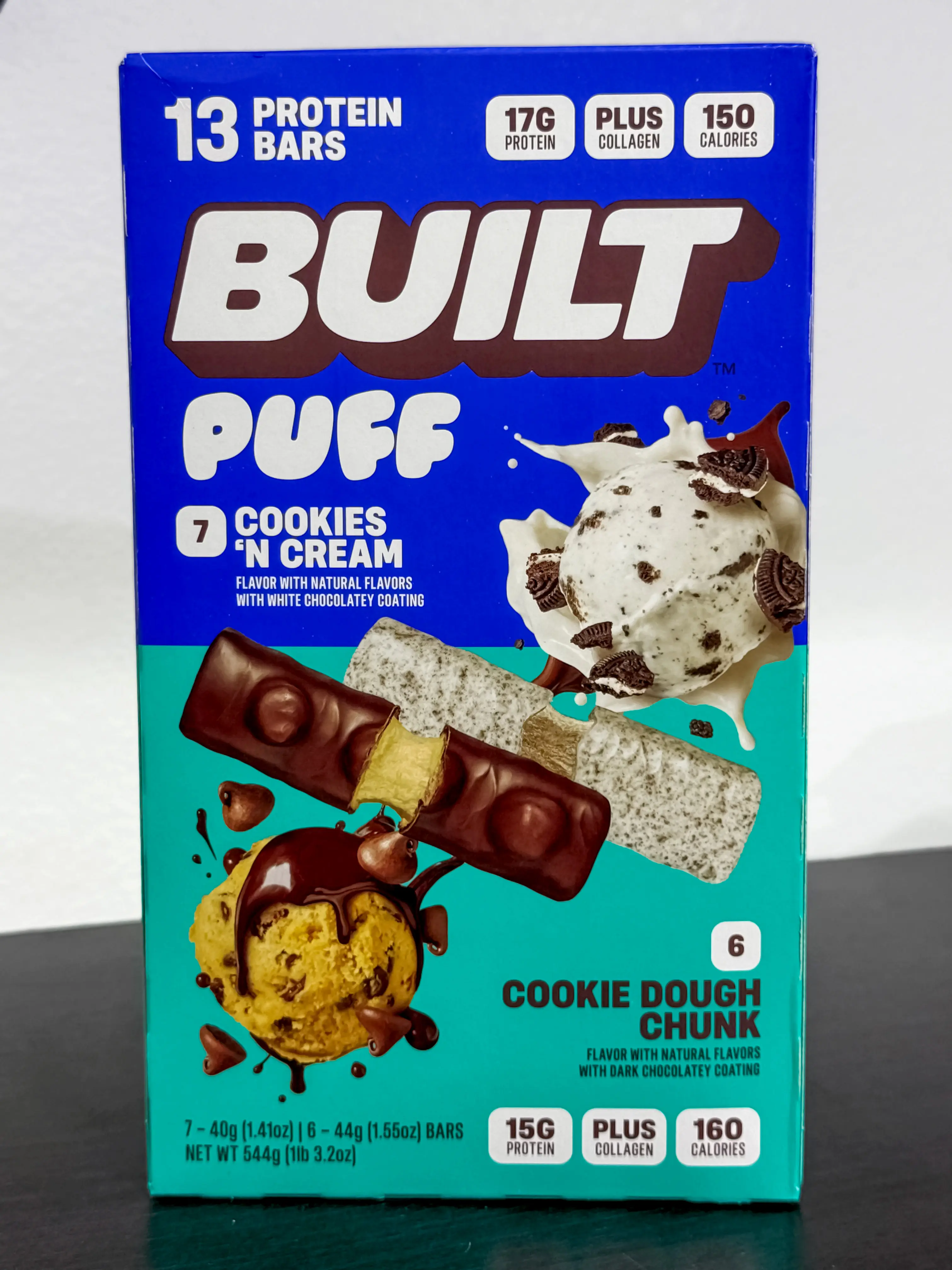 Built Puff Cookies 'N Cream & Cookie Dough Chunk 13 ct Built Puff Cookies 'N Cream & Cookie Dough Chunk 13 ct