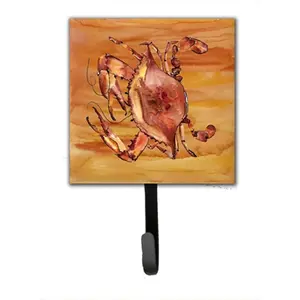 212 MAIN Crab Leash Holder & Key Holder - 4.25x6 in Metal Hanger with Hardboard Tile, Home Decor Accessory