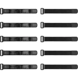 Elastic Cinch Straps with Anti-Slip Strips, 9'' x 1.2'' (10 Pack) Heavy Duty Multipurpose Hook and Loop Straps for Extension Cords, Cables, Ropes,Hoses, ,Pant Garters,Garage and Workshop