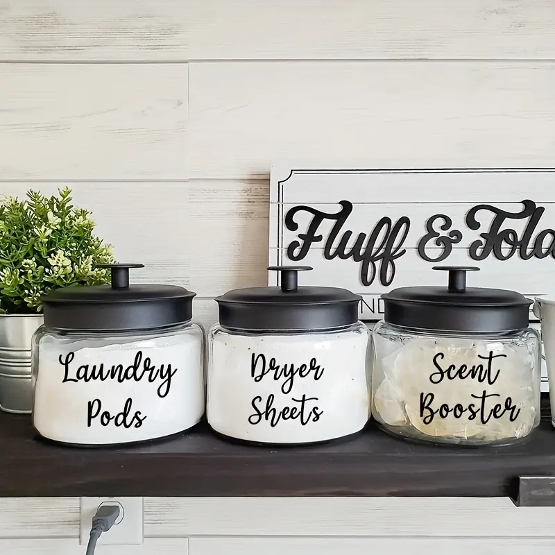 3pcs laundry bottle dryer bed sheet label vinyl stickers, detachable waterproof stickers for laundry room and storage tank stickers, bathroom decoration dryer stickers, classification label stickers