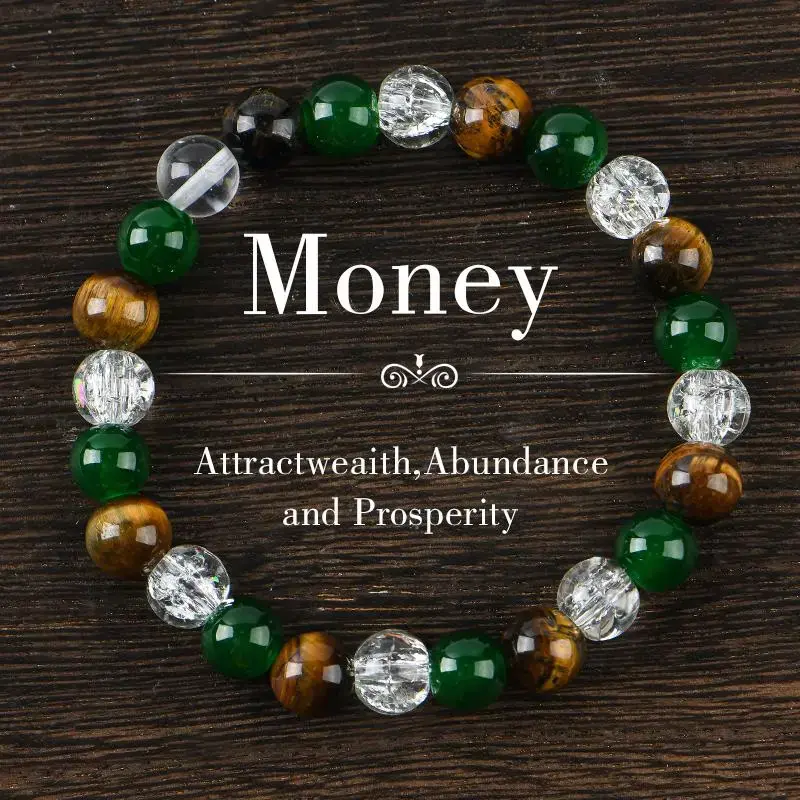 September Laurel Prosperity and Abundance Money Attraction Bracelet, Unisex Jewelry Gift, Self-Esteem Boosting Bracelet, Amethyst Unity Bracelet, Protection and Encouragement Gift, Fashion Artificial Colorblock Crystal Bracelet