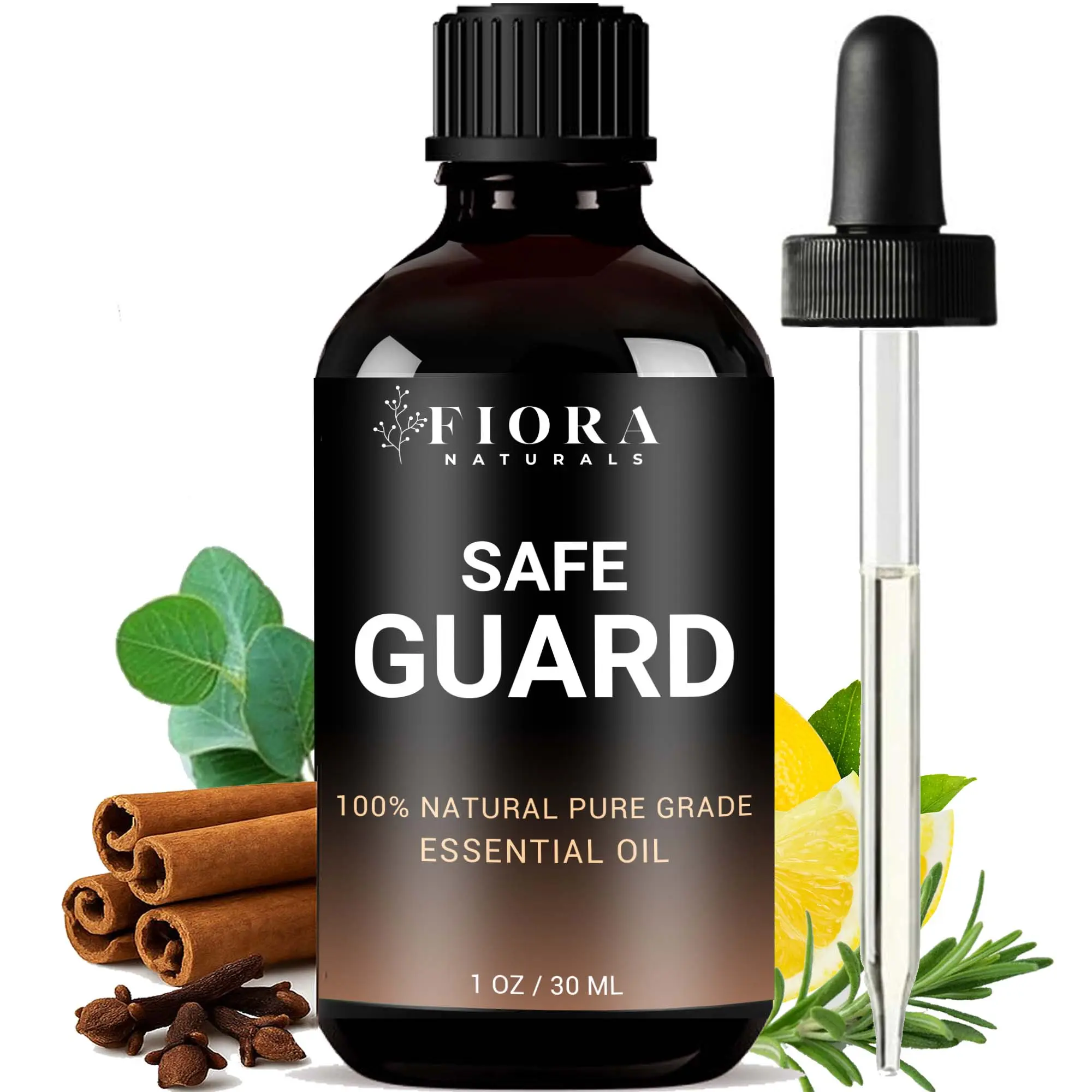 Fiora Naturals Classic Safeguard Essential Oil Blend - Wellness Aromatherapy Oil with Clove, Cinnamon, Lemon, Rosemary, Eucalyptus