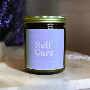 Self Care Candle - Lavender, Florals, Sandalwood, Scented Spa Candle, 8oz