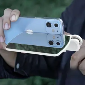 Phone Camera Mirror Reflection Clip Kit, Adjustable Mobile Phone Reflection Camera Clip, Universal Mirror Reflection Phone Clip for Selfie, Smartphone Camera Accessories