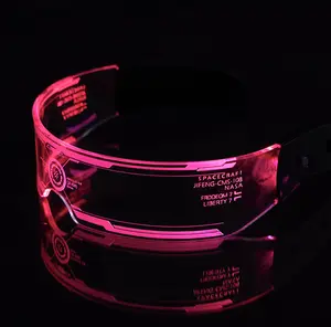 LED Visor Glasses, 7 Colors& Digital transforming system, Cool Glasses,Best gear for RAVE, Party and Halloween ledvisorglass