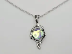 Silver Moon Stone Necklace Healing Crystal Necklace Silver tone Daily Necklce Gift for her