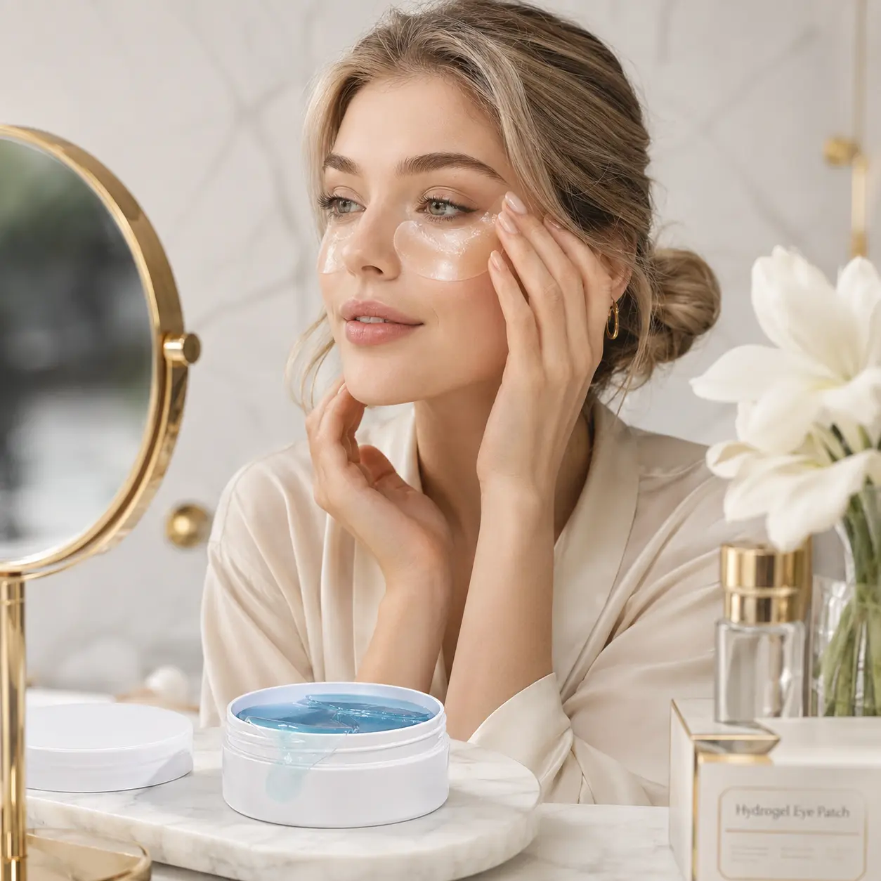 Collagen Hydrogel Eye Patches – Crescent Moon Under Eye Masks with Hyaluronic Acid, Hydrating Eye Masks that Help Reduce the Appearance of Puffiness, Fine Lines & Dark Circles, 60 Count