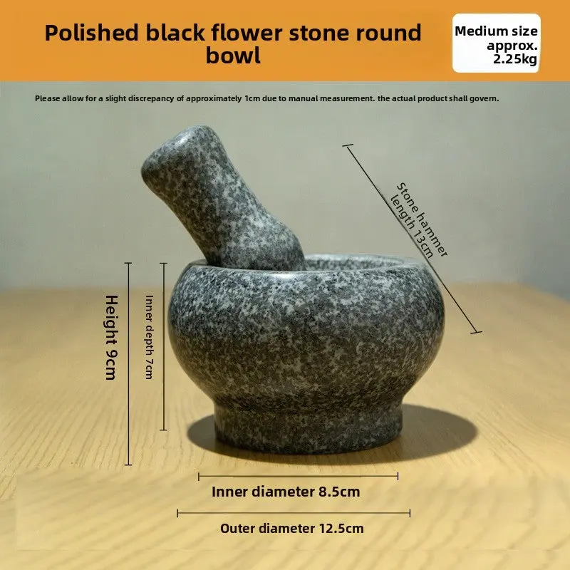 BlackFlowerStone RoundBowl Medium