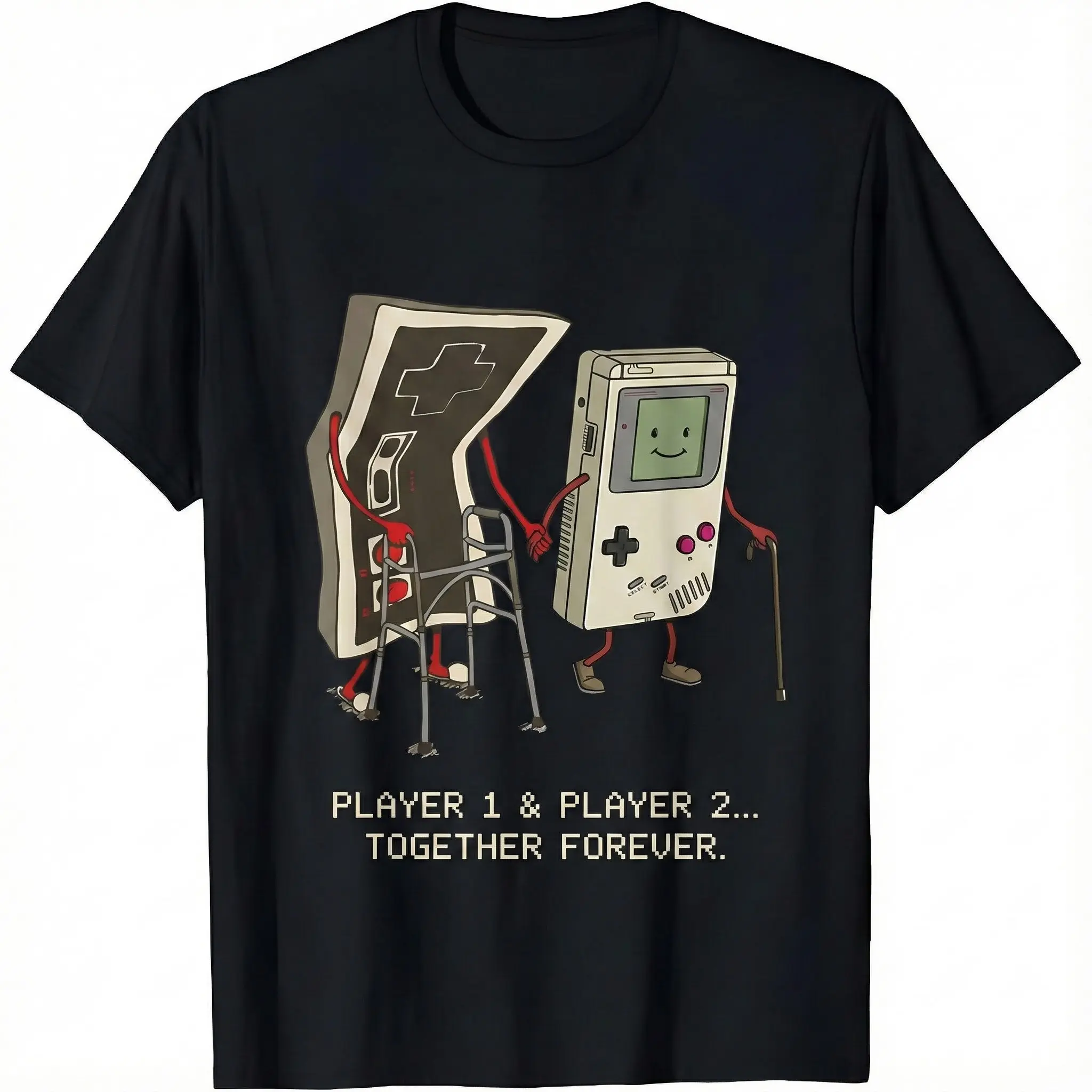 Matching T-Shirt Set for Couples, Cute Retro Teddy Graphic Short-Sleeve Tops in Comfortable Cotton, His & Hers Gaming Lover Gift