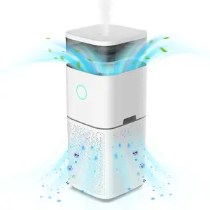 COWSAR Air Purifier With Humidifier for Home Large Room or office, With Automatic Mode, Air Quality Display, Ultrasonic Wave Atomizes Water, Cover Up to 800 Ft² with 300 CFM, 360°Air Outlet, White