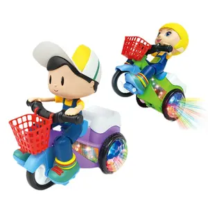 Children's Car Toy - Electric Tricycle Toy | 360-Degree Rotating Model Car with Cool Music and Lights for Preschoolers, Travel, Home, Girls, Family Fun, School, and Boys
