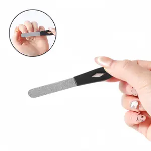 1pc Portable Dual-Grit Nail File, Stainless Steel Nail Buffer for Thick Nails, Manicure Filing Stick, Travel Nail Care Tool with Two Sided Surface, Salon or Home Nail Tools