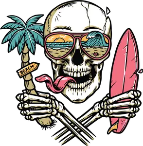 DTF Transfer – Beach Skull Multi Sizes (SK-MI001)