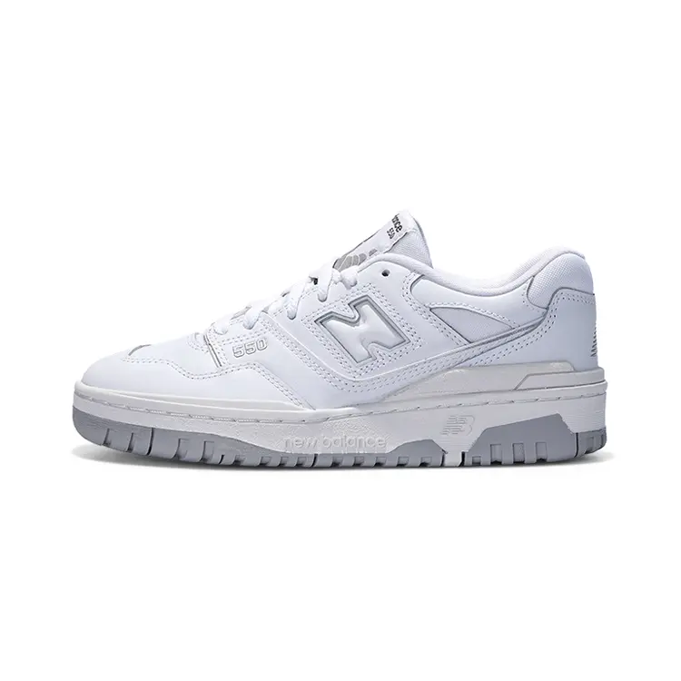 New Balance 550 Children's Footwear Athletic Trainer in White Grey, Breathable Mesh Upper and Cushioned Support for Daily Wear & Growing Kids, Lightweight Casual Sneakers, Gradeschool Sneaker, Breathable Cushioned Trainers, Athletic Footwear Sneakers