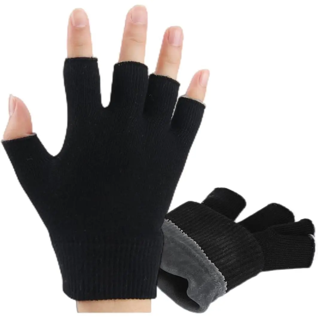 Moisturizing Gel Gloves for Dry Hand - Fingerless Gel Infused Lotion Spa Glove for Eczema Skin Care - Healing Repair Cracked Finger for Men Women (Pink) Haircare Heatless