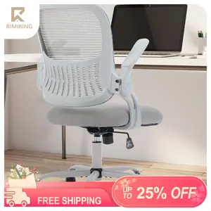 RIMIKING ComfortFlex Mesh Office Chair, Lightweight & Durable Mesh, Flip-up Armrests, Rocking Mode & Height Adjustability, Sturdy Build, Comfortable Seat Padding, Practical Back Pocket ,3718