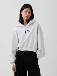 Gap Women's VintageSoft Oversized Crop Logo Hoodie