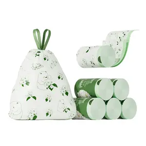 Camellia-Scented, Tear-Free Garbage Bags — Extra-Thick, Large Roll — Reinforced, Perforated, & Biodegradable — Odor-Eliminating Plastic Bags for Kitchen & Home Use