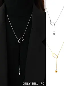 1pc Elegant Minimalist Long Pendant Necklace -Jewelry for Women, Fashionable Jewelry Accessories, Versatile Daily & Gift Occasion Accessory, Versatile Necklace | Elegant Design Necklace