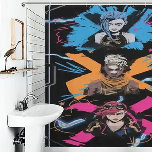 Arcane Jinx & Crew Shower Curtain | Epic  Gamer Bathroom Decor