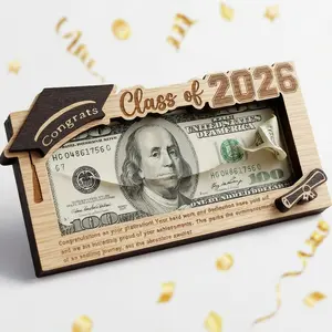 2026 Graduation Wooden Money Holder | Unique Cash Gift Keepsake for Graduates
