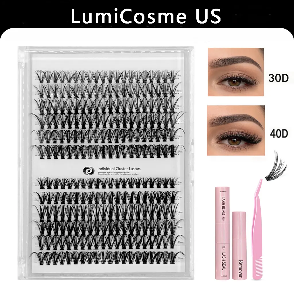 30/40 Cluster Lash Kit  DIY Free Application  Create Natural Voluminous Eyes  Easy for Beginners