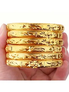 1pc Elegant Bangle Bracelet for Women - Intricate Floral Design, Perfect for Weddings, Parties & Daily Wear - Ideal Gift for Her, Gift for Women | Floral Pattern Bracelet