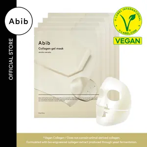 [Abib Official] Vegan Collagen Gel Mask with Jericho Rose (4P) - Korean Vegan Collagen Overnight Hydrogel Mask for Glowing Skin, Elasticity Improvement
