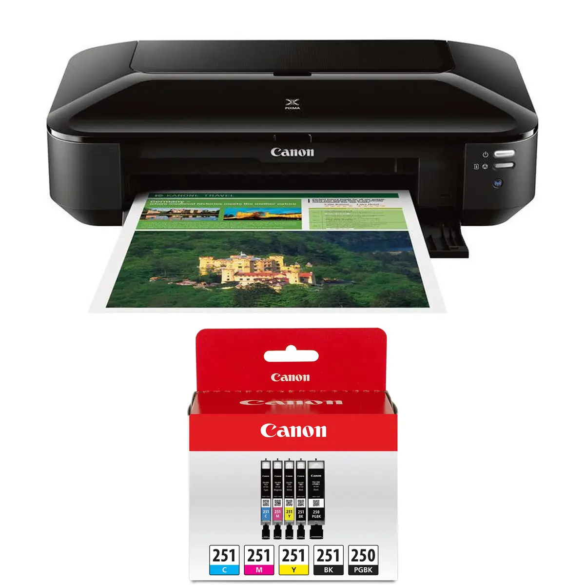 Canon PIXMA iX6820 Wireless Inkjet Printer with PGI-250 Black and 4x CLI-251 Color Ink