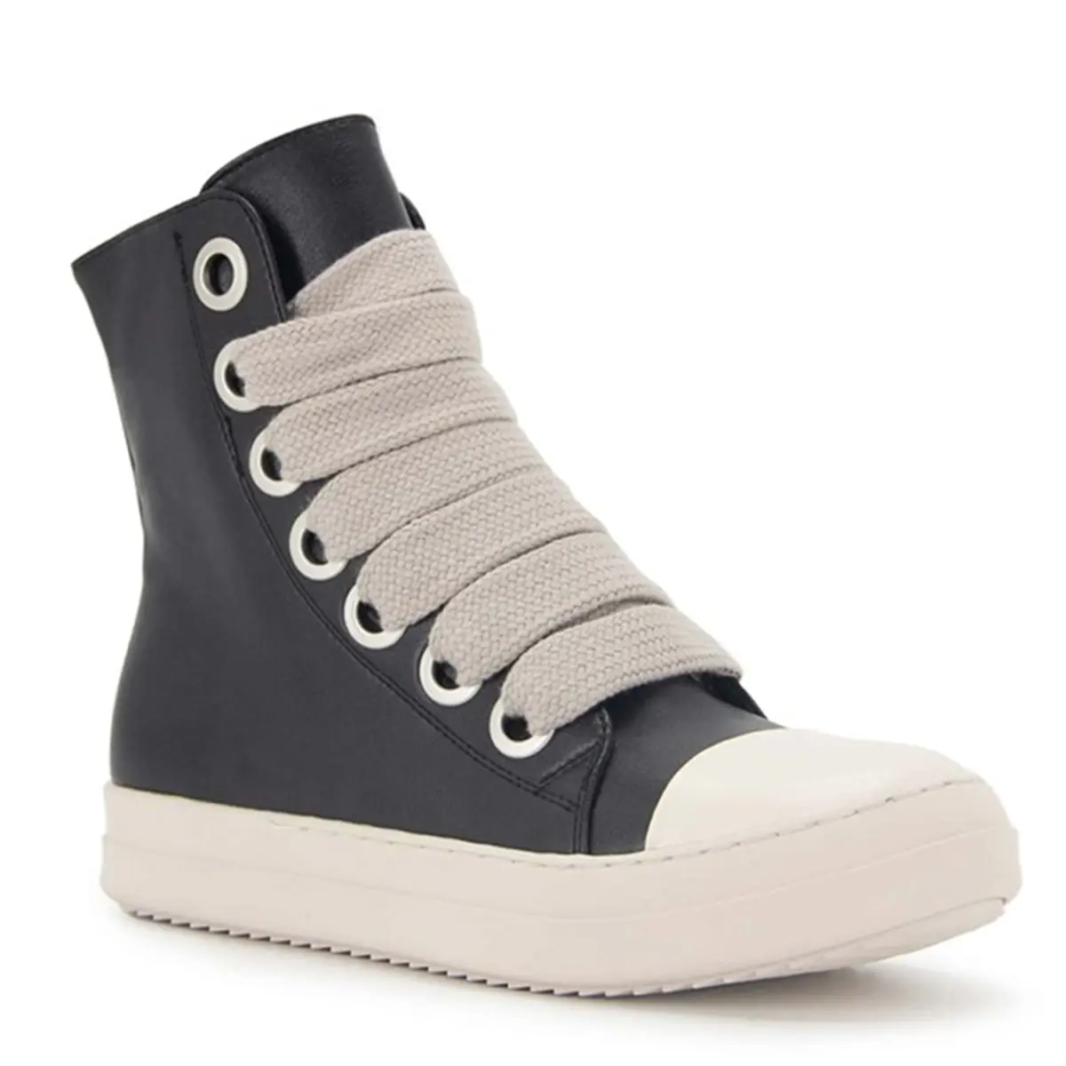 Women's high-top sports shoes thick shoelaces PU leather comfortable waterproof platform walking shoelaces zipper Footwear Girl  Outdoorfun Sneaker Trainer