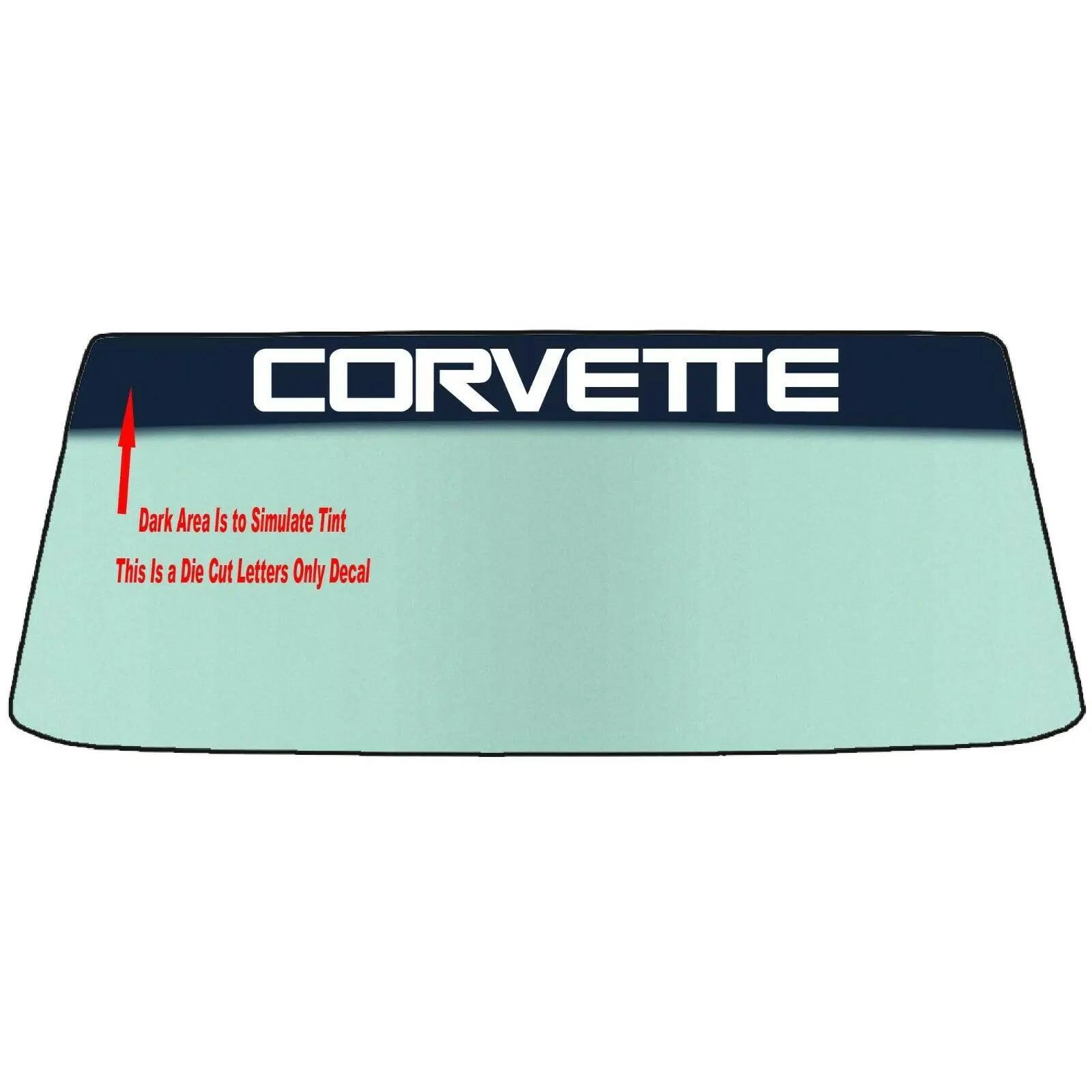 FOR CORVETTE WINDSHIELDS Custom Windshield Banner Vinyl Decal - With Application Tool