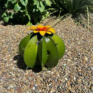 Olive Handpainted Metal Mini Bisnaga - Yard Art Garden Decor
