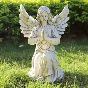 1pc Praying Angel Garden Statue - Resin Sculpture, Memorial Angel Figurine - Artistic Home & Outdoor Decor - For Garden, Patio, Cemetery - Perfect Gift for Sympathy, Remembrance