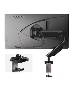 FULKUN Monitor Arm Adjustable Gas Spring Monitor mount for Gaming and Home Office Setups, Monitor Arm hold up to 32" with 22 lbs Max Weight and C-Clamp or Grommet Hole Mounting